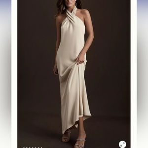 BHLDN Ruby Twist Halter Satin Gown